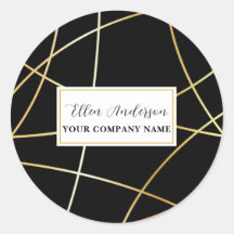 抽象芸術金ゴールド線シール