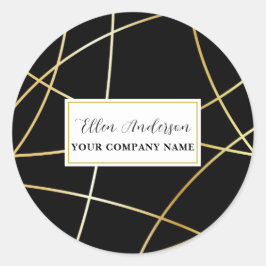 抽象芸術金ゴールド線シール ラウンドシール