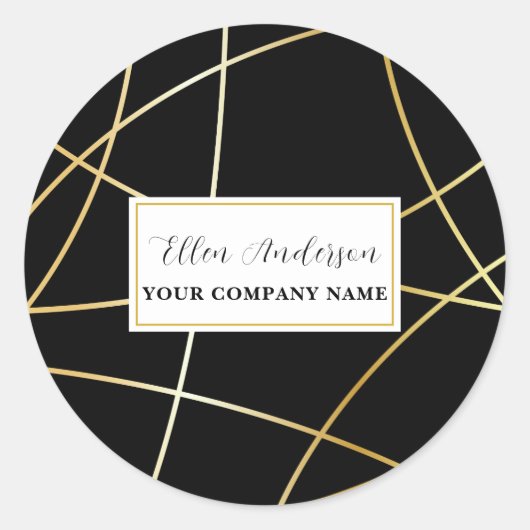 抽象芸術金ゴールド線シール ラウンドシール (正面)