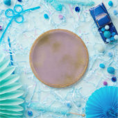 抽象芸術金ゴールド薄紫パープルガラスパーティーVip ペーパープレート (パーティー)