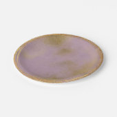 抽象芸術金ゴールド薄紫パープルガラスパーティーVip ペーパープレート (アングル)
