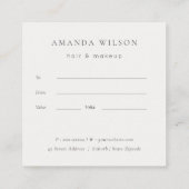 抽象芸術金ゴールド薄紫ブラシストークギフト証明書 スクエア名刺 (裏面)