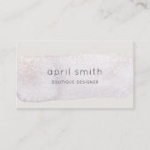 抽象芸術金ゴールド薄紫ブラシストーク水彩きらめく 名刺 (正面)