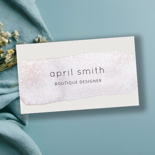 抽象芸術金ゴールド薄紫ブラシストーク水彩きらめく 名刺