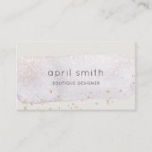 抽象芸術金ゴールド薄紫ブラシストーク水彩グリッター 名刺 (正面)