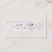 抽象芸術金ゴールド薄紫ブラシストーク水彩グリッター 名刺 (正面)