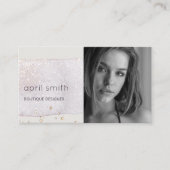 抽象芸術金ゴールド薄紫ブラシストーク水彩写真 名刺 (正面)