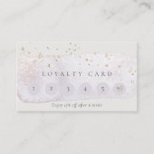 抽象芸術金ゴールド薄紫ブラシストーク6パンチロイヤリティ 名刺 (正面)