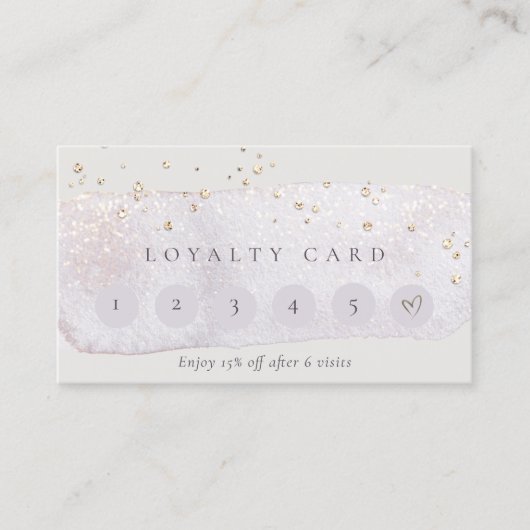 抽象芸術金ゴールド薄紫ブラシストーク6パンチロイヤリティ 名刺 (正面)