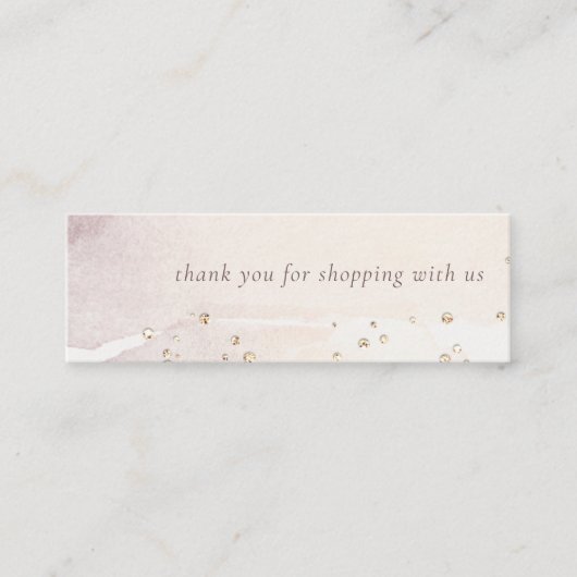 抽象芸術金ゴールド薄紫水の色ありがとう注文 スキニー名刺 (正面)