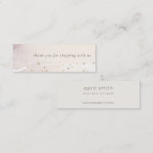 抽象芸術金ゴールド薄紫水の色ありがとう注文 スキニー名刺 (正面/裏面)