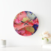 抽象芸術金ゴールド赤青アクリル壁時計 ラージ壁時計 (ホーム)