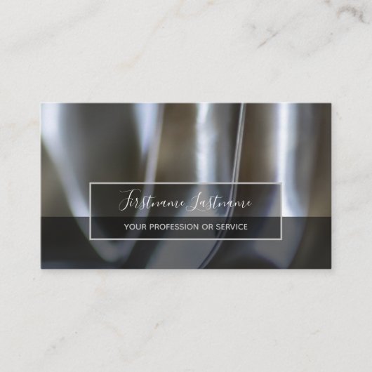 抽象芸術金ゴールド銀金属合金構造ブシン 名刺 (正面)