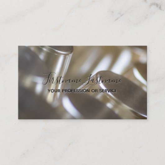 抽象芸術金ゴールド銀金属合金構造 名刺 (正面)