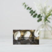 抽象芸術金ゴールド銀金属合金構造 名刺 (スタンド正面)