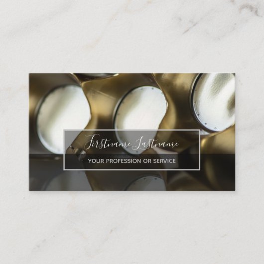 抽象芸術金ゴールド銀金属合金構造 名刺 (正面)