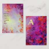 抽象芸術金ゴールド魔法スワーズモノグラム 名刺 (正面/裏面)