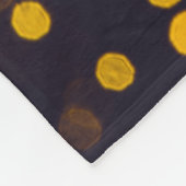 抽象芸術金ゴールド《写真》ぼけ味黒の背景 フリースブランケット (角)