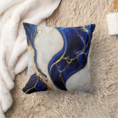 抽象芸術金ゴールド、白および王室の青 クッション (ブランケット)