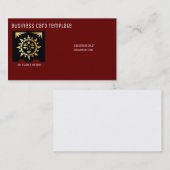 抽象芸術金属金ゴールド太陽アステカ 名刺 (正面/裏面)