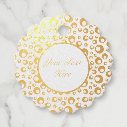 抽象芸術金箔の大小の円 フェイバータグ (正面)