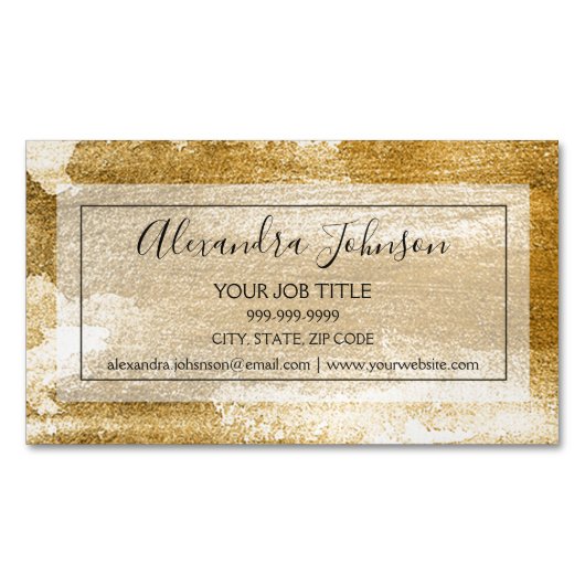 抽象芸術金箔トレンディー及びモダンプロフェッショナル マグネット名刺 (正面)