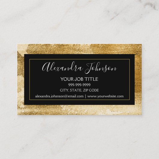 抽象芸術金箔トレンディー美容師 名刺 (裏面)