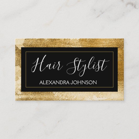 抽象芸術金箔トレンディー美容師 名刺 (正面)