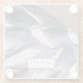 抽象芸術銀パイナップルスパイク ガラスコースター (裏面)