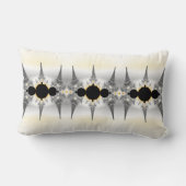 抽象芸術銀フラクタルパターン ランバークッション (裏面)