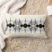 抽象芸術銀フラクタルパターン ランバークッション (ブランケット)