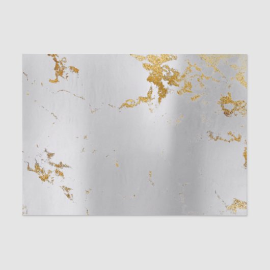 抽象芸術銀ミニマル灰色メタリック大理石金ゴールド 薄葉紙 (正面)