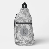 抽象芸術銀大理石渦巻形のおもしろい スリングバッグ (正面)