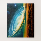 抽象芸術銀河系オスモスの砂漠の惑星 ジグソーパズル (縦)