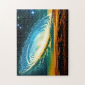 抽象芸術銀河系宇宙砂漠の惑星 ジグソーパズル (縦)