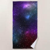 抽象芸術銀河系星座デジタルアート ビーチタオル (正面)