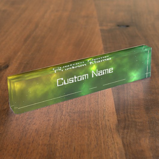 抽象芸術銀河系星座デジタルアート： IV デスクネームプレート (側面)