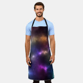 抽象芸術銀河系星座デジタルアート： V エプロン (着用した状態)