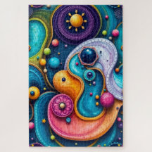 抽象芸術銀河系：明るい宇宙パターン