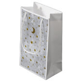 抽象芸術銀紙金ゴールド星，月 スモールペーパーバッグ (裏面アングル)