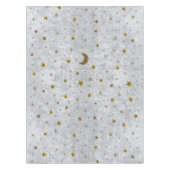 抽象芸術銀紙金ゴールド星，月 テーブルクロス (正面)