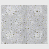 抽象芸術銀紙金ゴールド星,月 ラッピングペーパー (フラット)