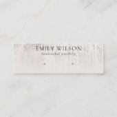 抽象芸術銀雨量スタッドイヤリングディスプレイ スキニー名刺 (正面)