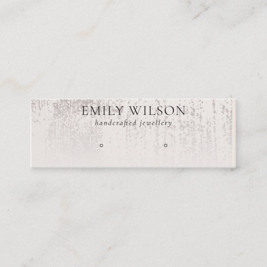 抽象芸術銀雨量スタッドイヤリングディスプレイ スキニー名刺 (正面)