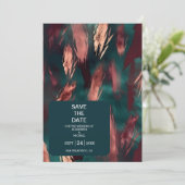 抽象芸術銅ダークグリーンほこりっぽいピンク結婚色 セーブザデート (スタンド正面)