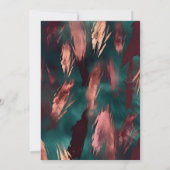 抽象芸術銅ダークグリーンほこりっぽいピンク結婚色 セーブザデート (裏面)