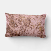 抽象芸術銅赤面ピンクアクリル絵画ズ ランバークッション (裏面)