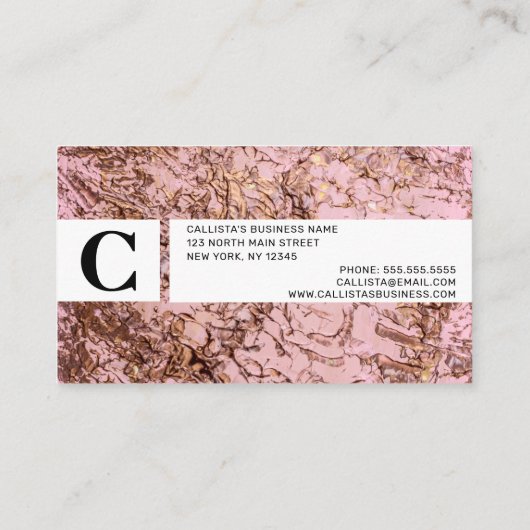 抽象芸術銅赤面ピンクアクリル絵画ズ 名刺 (裏面)