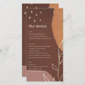 抽象芸術錆オレンジの葉の葉のメニューカード サンキューカード (正面/裏面)