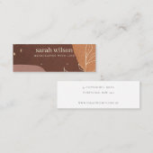 抽象芸術錆オレンジリーフスタッドイヤリングディスプレイ スキニー名刺 (正面/裏面)